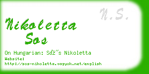 nikoletta sos business card